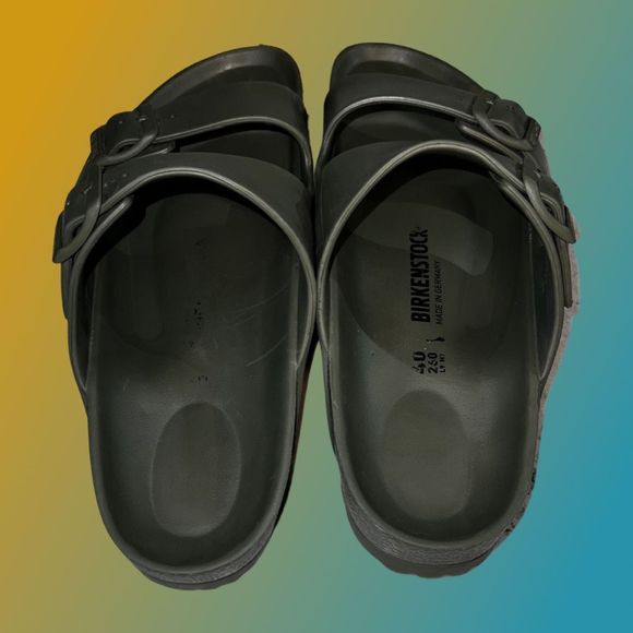 Unisex Birkenstock Arizona Eva Olive Green Sandals Size W 9 M 7.5 - Picture 3 of 10